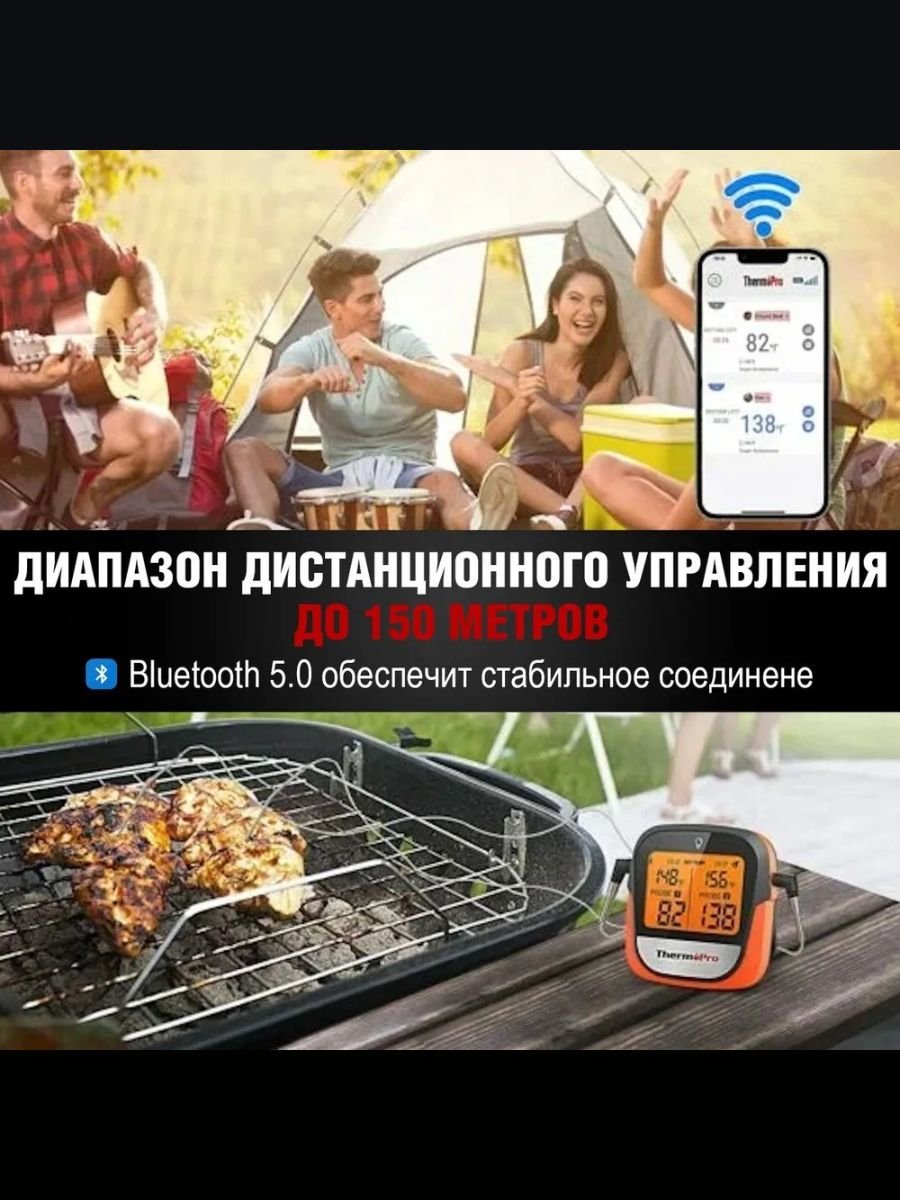 Беспроводной термометр Bluetooth для мяса ThermoPro, TP902