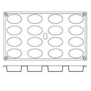 Форма для кондитерских изделий Овал 5.3х3.3 см силикон, Paderno 4140954