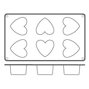 Форма для кондитерских изделий Сердце 5.5х5 см силикон, Paderno 4140930