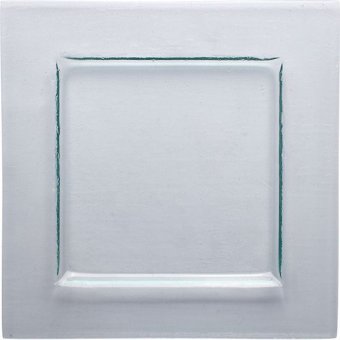 Тарелка квадратная "Бордер" 25х25 см прозрачная, BDK-GLASS 3011548