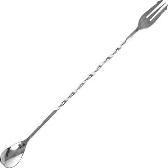 Ложка барменская с вилочкой нержавеющая сталь L=33 см ProHotel, 2050158