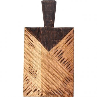 Доска для подачи прямоугольная с ручкой(11 см) дуб 27х20 см PPwood, 4090752
