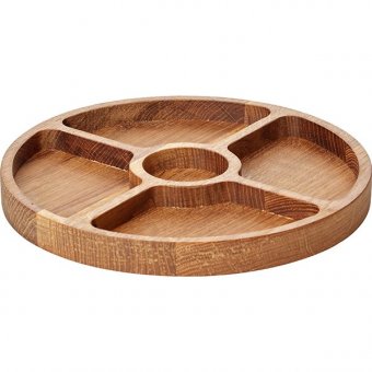 Менажница круглая 5 секций PPwood дуб, D=250 мм, 3023862