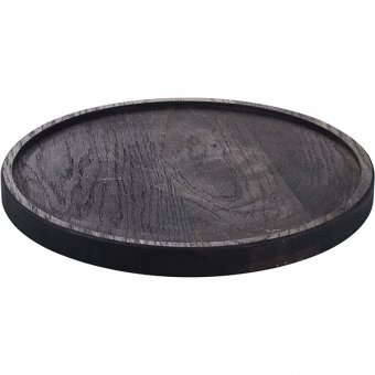 Доска для подачи круглая без ручки PPwood темный дуб, D=30 см, 4090995
