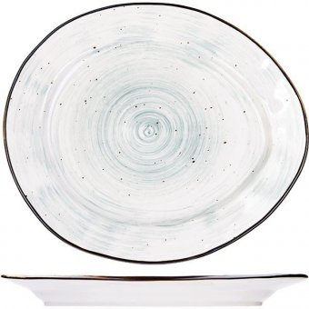 Тарелка мелкая «Пастораль» 27х23 см зеленая KunstWerk, 3012394