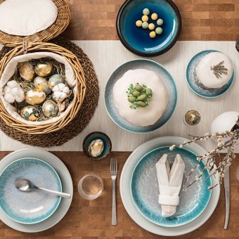 Тарелка D=15 см бирюзовая KunstWerk Neptune, 3010481