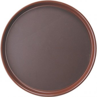 Поднос круглый прорезиненный d 35.6 см коричневый, ProHotel bar 4080641