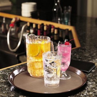 Поднос прорезиненный коричневый d 26 см, CAMBRO 4080120