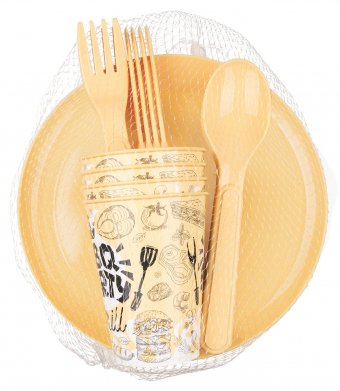 Набор для пикника с декором 20 предметов на 4 персоны ULMI plastic