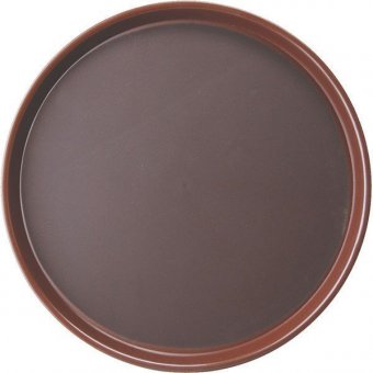 Поднос круглый прорезиненный d=40.6 см коричневый TouchLife, 212687
