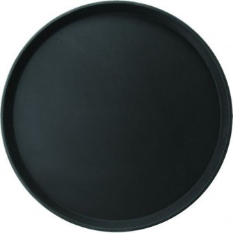 Поднос круглый прорезиненный d=27.5 см черный TouchLife, 212960