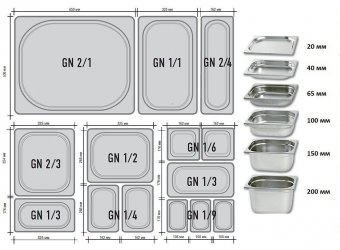 Гастроемкость с крышкой (1/6) H=100 мм L=176 мм B=162 мм. ProHotel