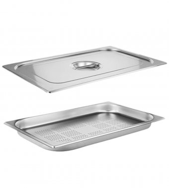 Гастроемкость перфорированная с крышкой (1/1) H=40 мм, L=530 мм. B=325 мм, ProHotel