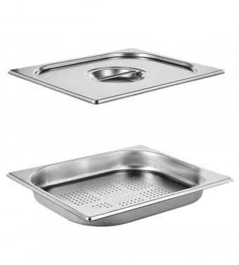 Гастроемкость перфорированная с крышкой (1/2) H=40 мм L=325 мм. B=265 мм, ProHotel