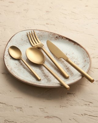 Набор столовых приборов 16 предметов Kunstwerk Саппоро бейсик, золотой