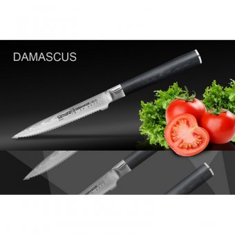 Нож для томатов L 24 см DAMASCUS, SAMURA SD-0071/G-10