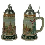 Пивная кружка коллекционная с крышкой "Москва" h=19 см 114402
