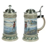 Пивная кружка коллекционная "Рыболов" с крышкой h=18 см, ARTINA 55136