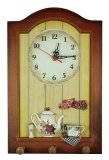 Коллаж с часами Розы (3 крючка), 22x30x6 см 32485