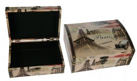Набор шкатулок-сундучков Поездка в Париж 2 шт, 29x25x10 см 83599