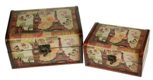 Набор сундучков Лондон-Париж 2 шт, 23x18x12 см 34755