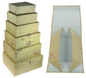 Набор коробок из тафты с вышивкой 6 шт, 35x31x15 см 521-003