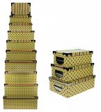 Набор упаковочных коробок-сундучков Горошек 12 шт, 42x34x17 см 920-113