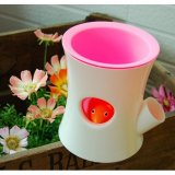 Горшок для цветов d=12.5 см самополивающийся Log&Squirrel, Qualy QL10075-WH-PK