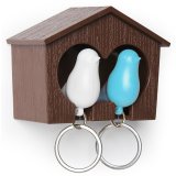 Держатель+брелок для ключей двойной Sparrow, Qualy QL10124-BN-BU